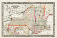 Mitchell Original Maps World New York & 5 New England States - Panteek Antique Prints
