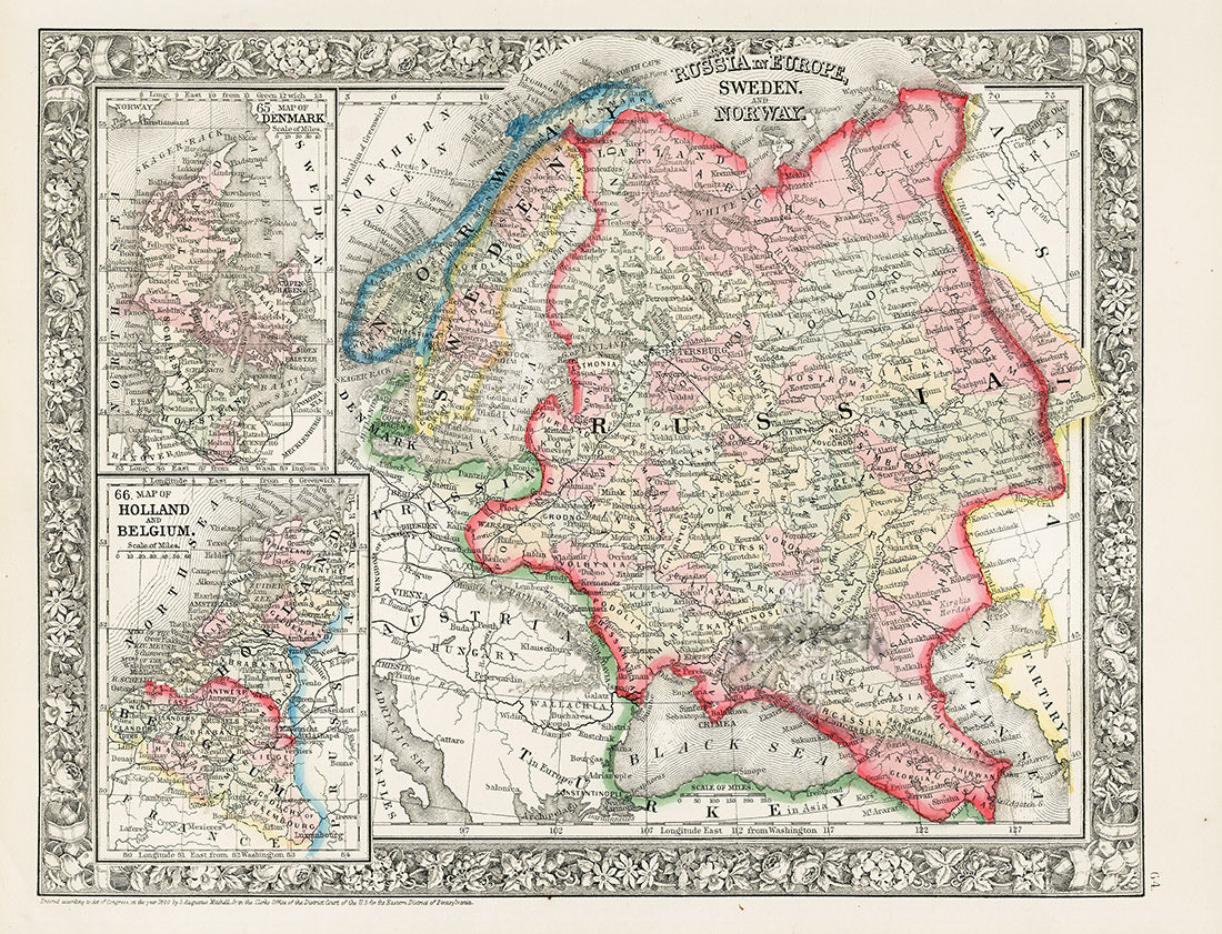 Mitchell Original Maps World Russia, Scandinavia