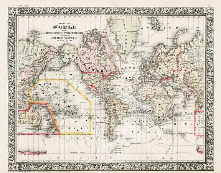 Orginal Maps Mitchell Original Maps World The World