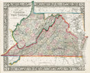 Mitchell Original Maps World Virginia & West Virginia - Panteek Antique Prints