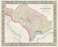 Mitchell Original Maps World Washington D.C. - Panteek Antique Prints