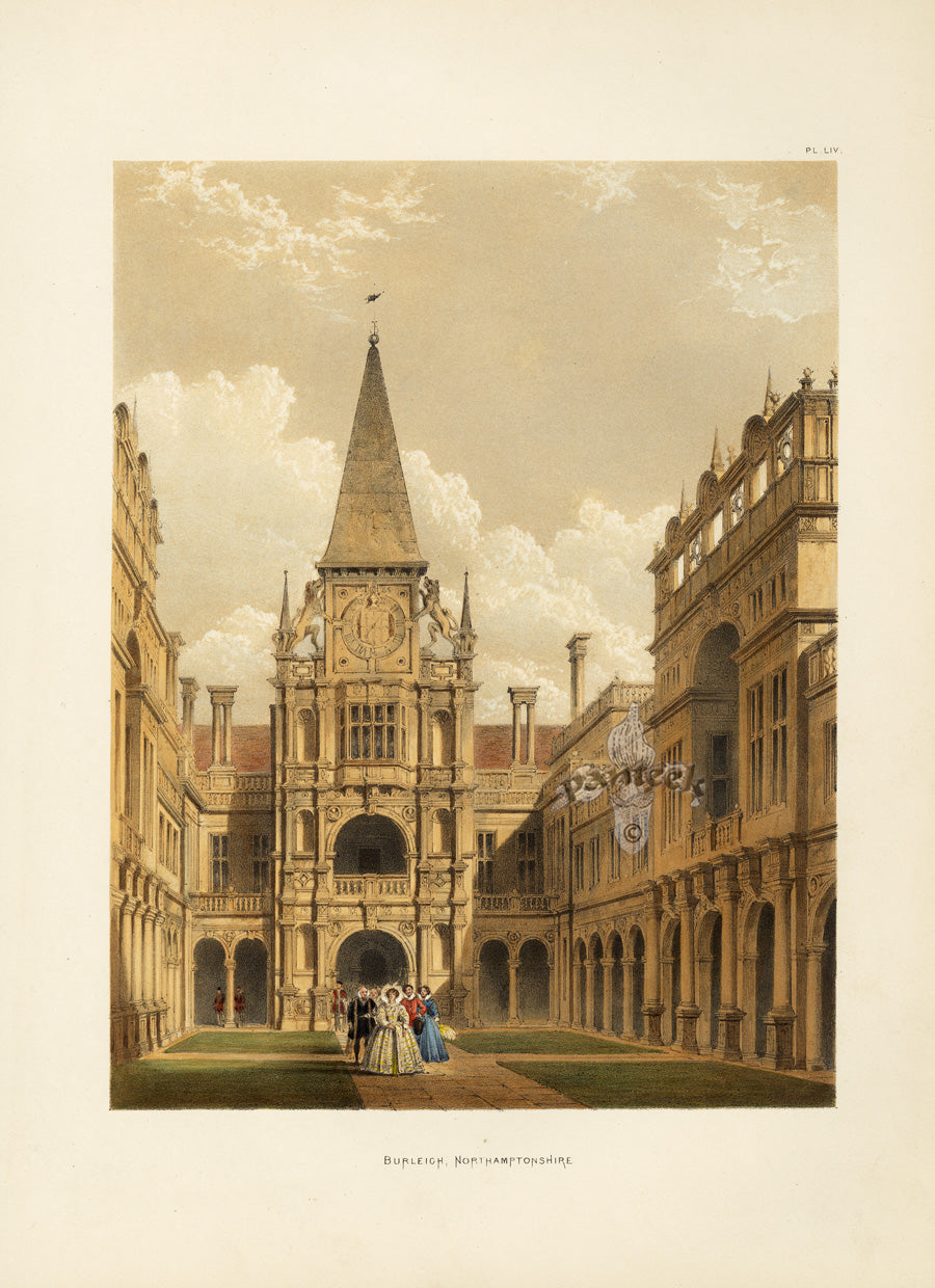 Nash Architecture Hand Colored Lithograph Burleigh