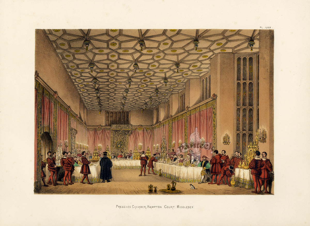 Nash Architecture Hand Colored Lithograph Chamber, Hampton