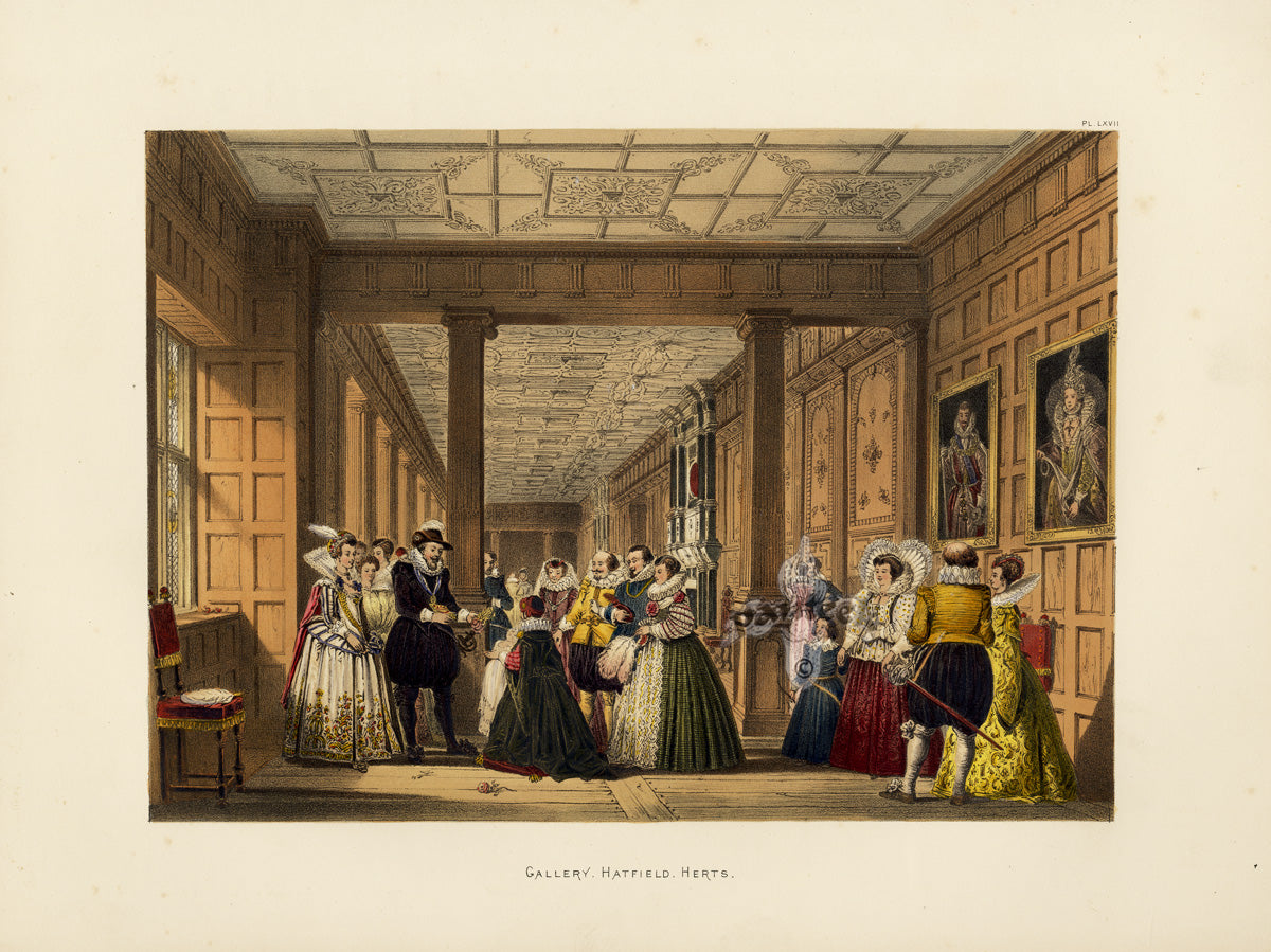 Nash Architecture Hand Colored Lithograph Hatfield