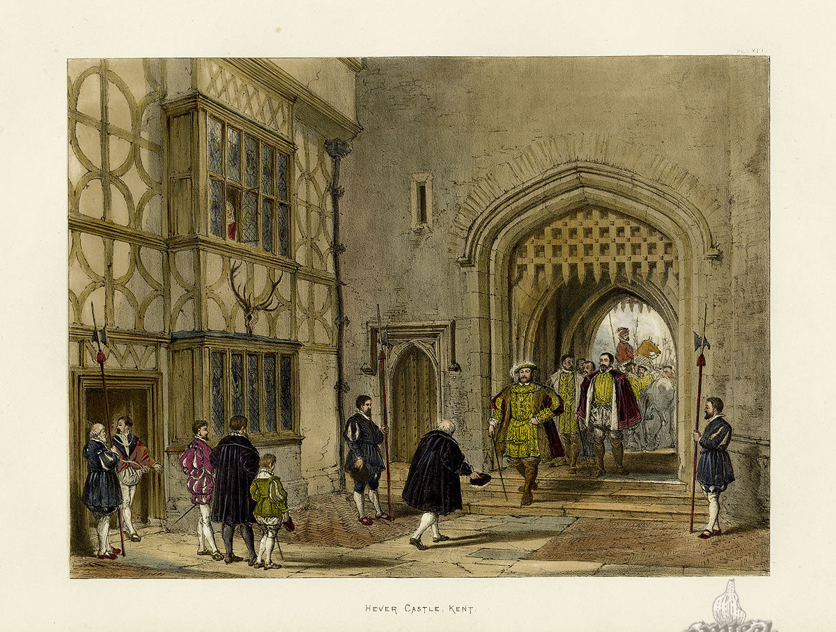 Nash Architecture Hand Colored Lithograph Hever Castle