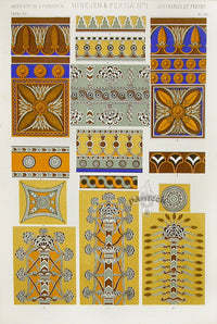 Owen Jones Grammar of Ornament Antique Print Assyrian & Persian - Panteek Antique Prints