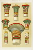 Owen Jones Grammar of Ornament Antique Print Egyptian Columns - Panteek Antique Prints