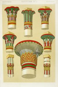 Owen Jones Grammar of Ornament Antique Print Egyptian Columns - Panteek Antique Prints