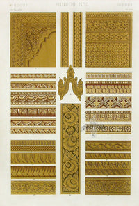 Owen Jones Grammar of Ornament Antique Print Hindu Florals - Panteek Antique Prints
