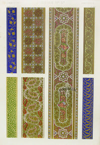 Owen Jones Grammar of Ornament Antique Print Indian Borders - Panteek Antique Prints