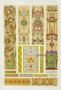 Owen Jones Grammar of Ornament Antique Print Italian - Panteek Antique Prints