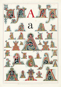 Owen Jones Initial Designs 1864 Print Letter A - Panteek Antique Prints