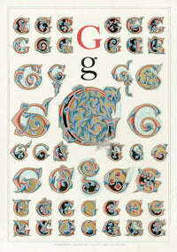 Owen Jones Initial Designs 1864 Print Letter G - Panteek Antique Prints