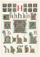 Owen Jones Initial Designs 1864 Print Letter H - Panteek Antique Prints