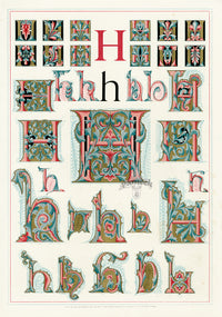 Owen Jones Initial Designs 1864 Print Letter H - Panteek Antique Prints
