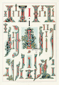 Owen Jones Initial Designs 1864 Print Letter I - Panteek Antique Prints