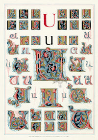 Owen Jones Initial Designs 1864 Print Letter U - Panteek Antique Prints