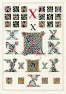 Owen Jones Initial Designs 1864 Print Letter X - Panteek Antique Prints
