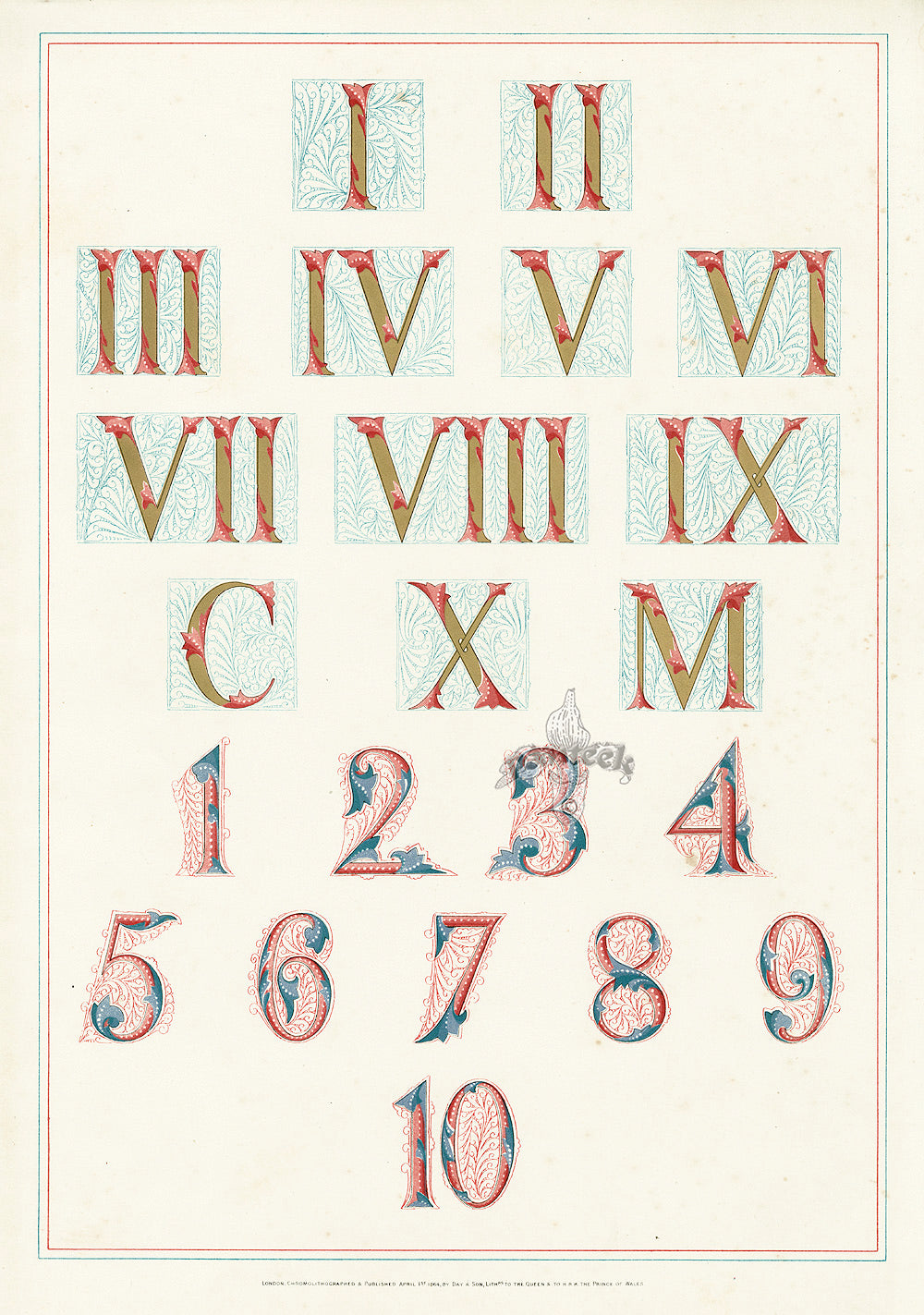 Owen Jones Initial Designs 1864 Print Numbers