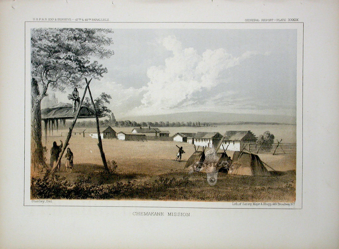 Pacific Railroad Original Print Chemakane Mission