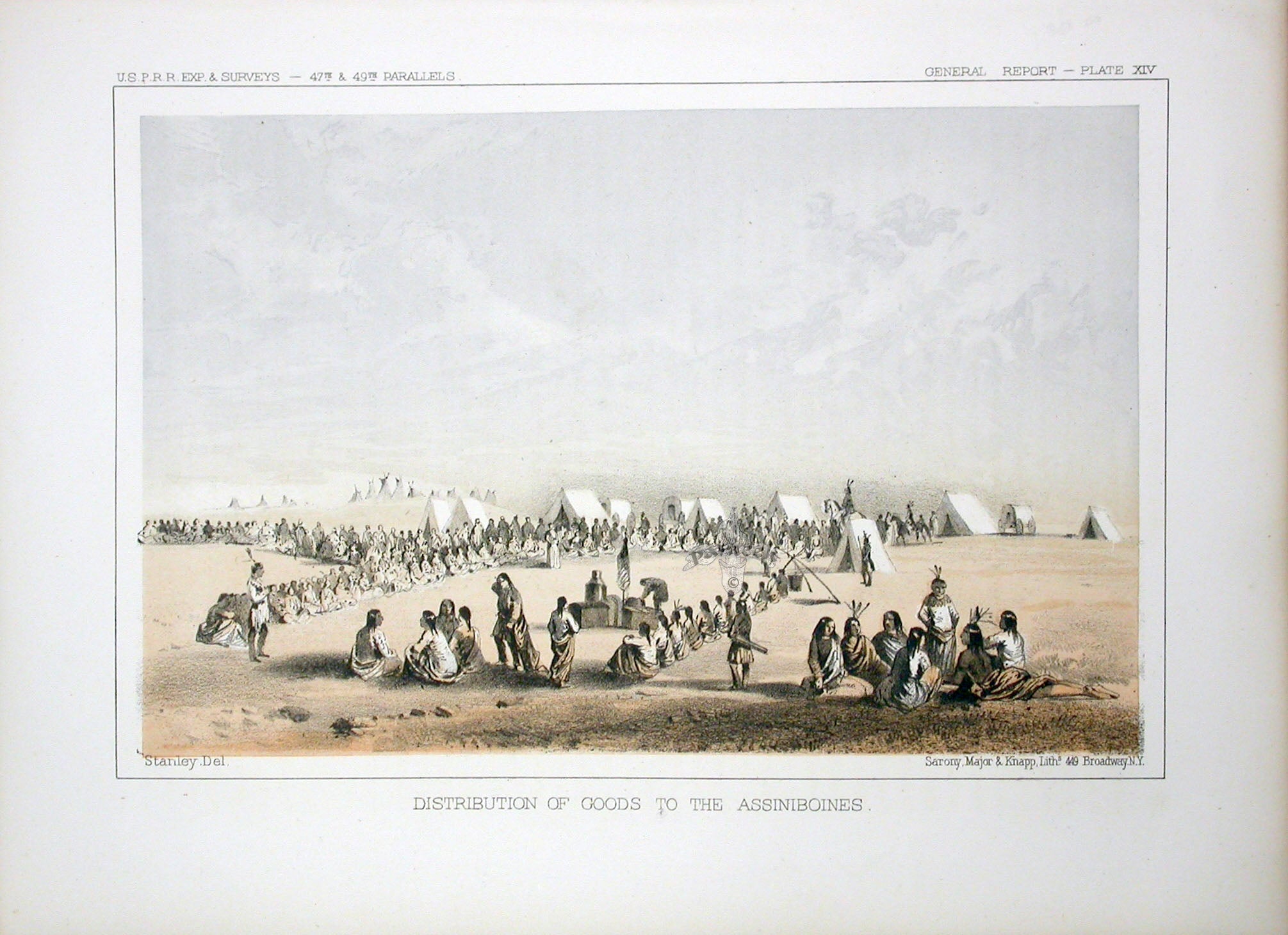 Pacific Railroad Original Print Distribution, Assinnibonnes