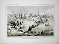 Pacific Railroad Original Print Hellgate River, 1854 - Panteek Antique Prints