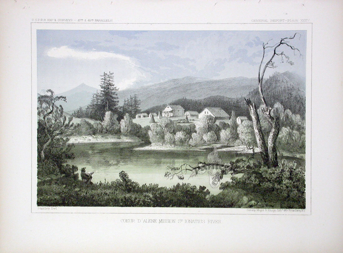 Pacific Railroad Original Print Mission, St. Ignatius River
