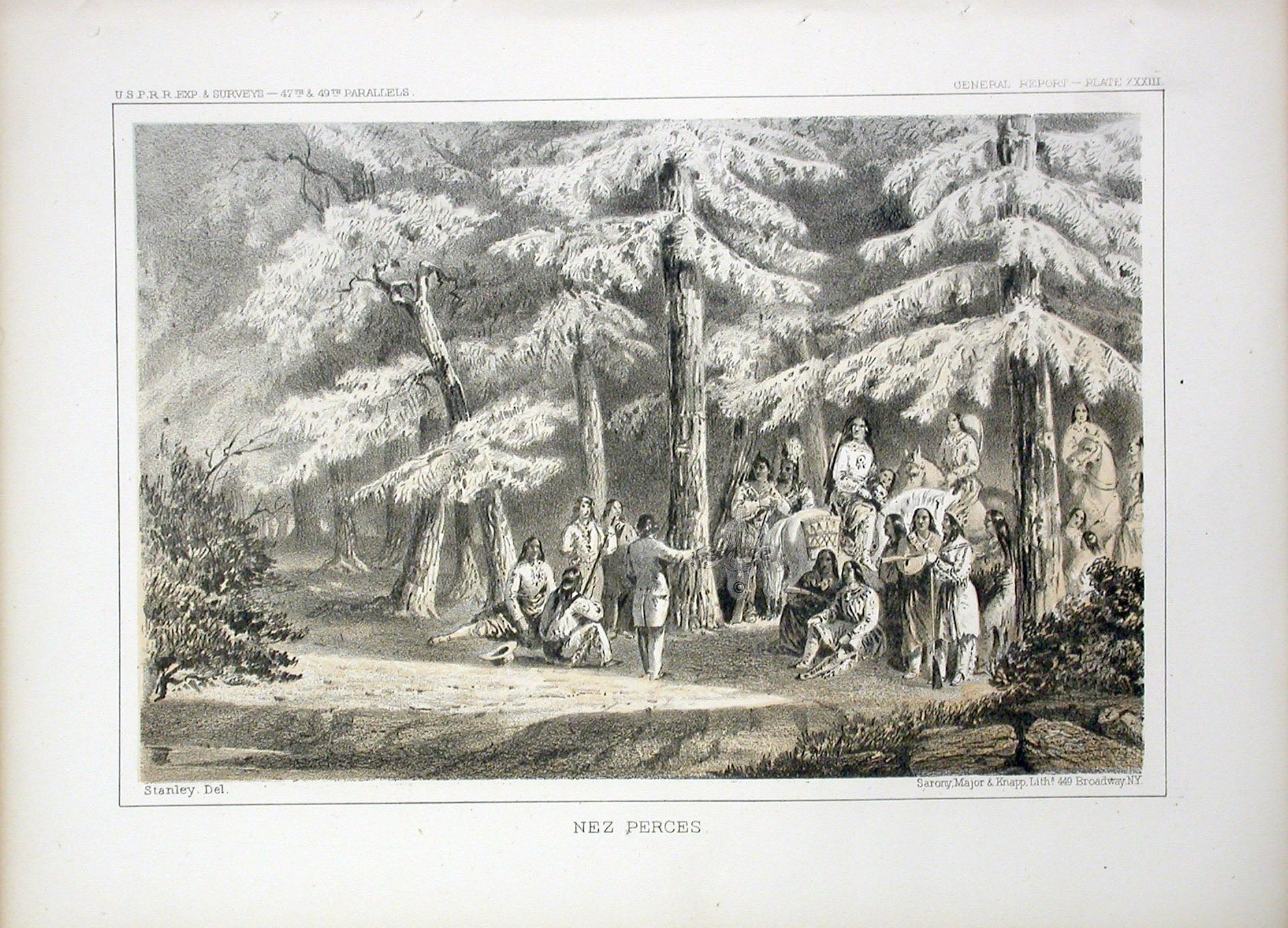 Pacific Railroad Original Print Nez Perces
