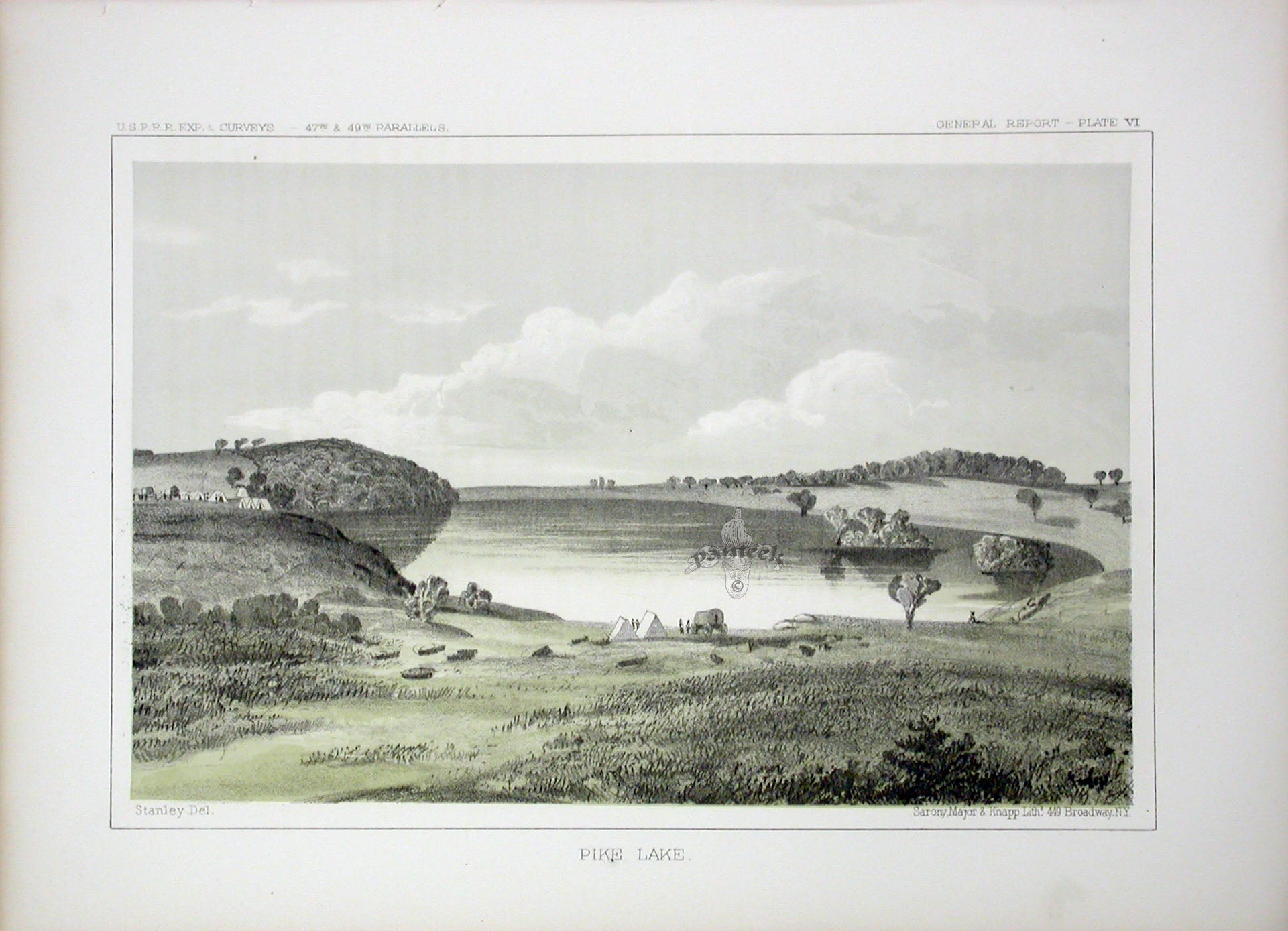 Pacific Railroad Original Print Pike Lake