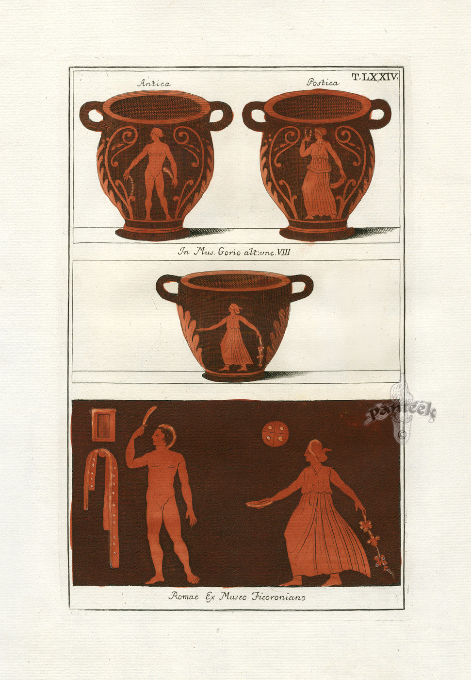 Passeri Antique Print 1775 Vases Gorio & Ficoronian Museums