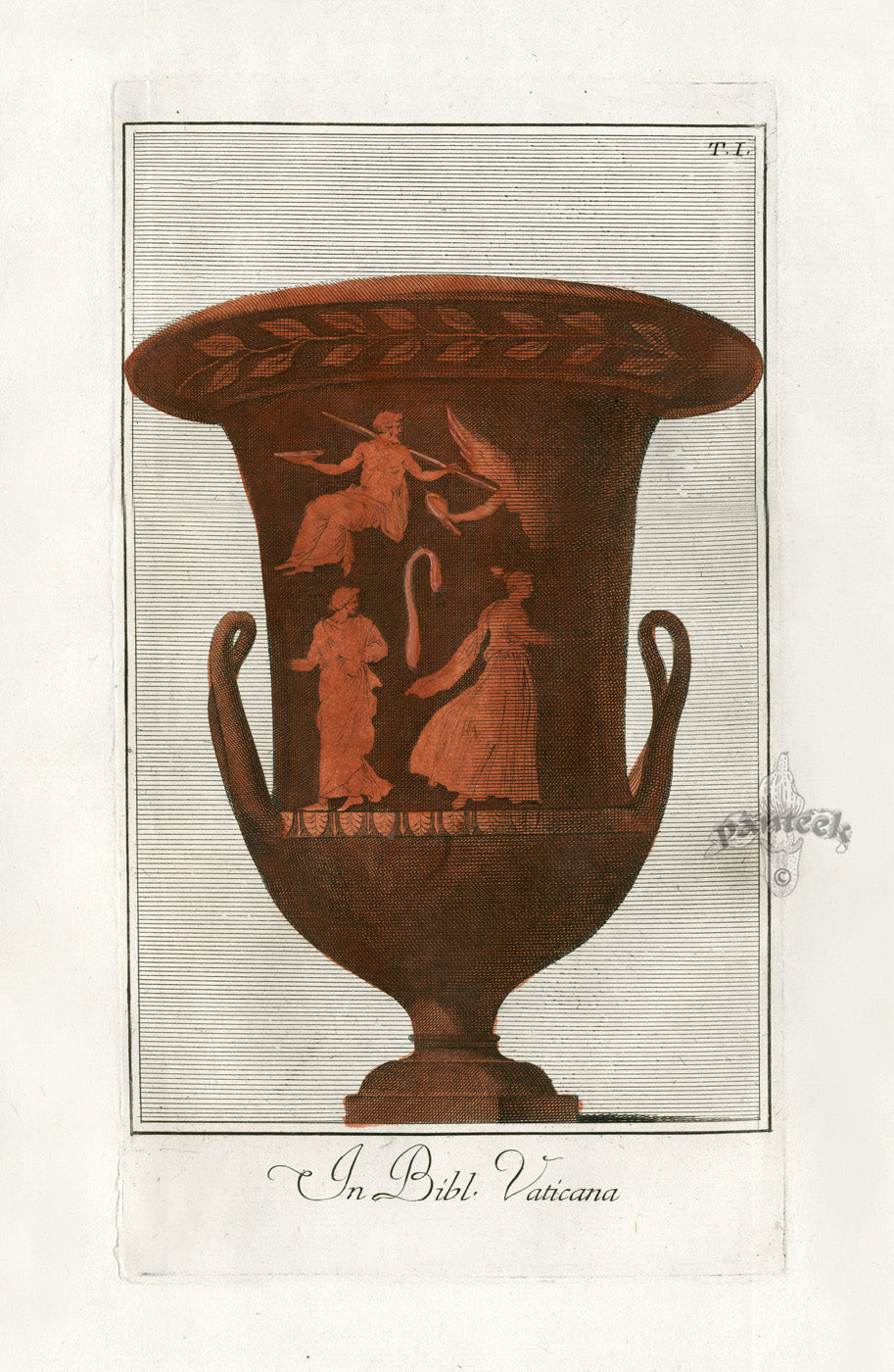 Passeri Antique Print 1775 Vases Vatican Library