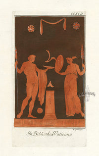Passeri Antique Print 1775 Vases Vatican Library, Reunion - Panteek Antique Prints