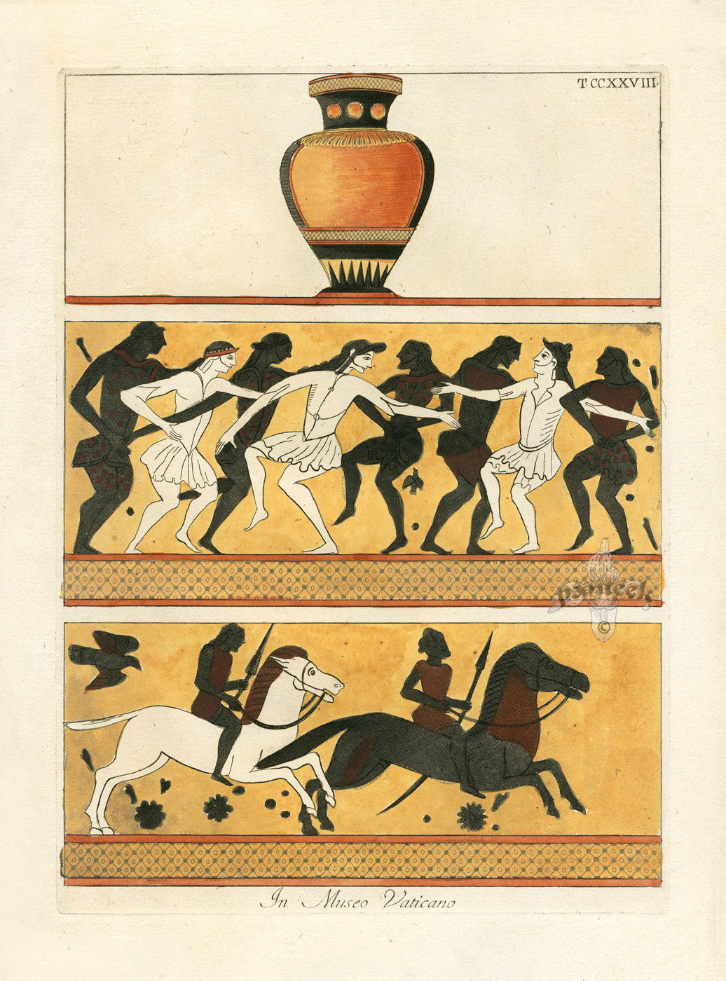 Passeri Antique Print 1775 Vases Vatican Museum, Horses