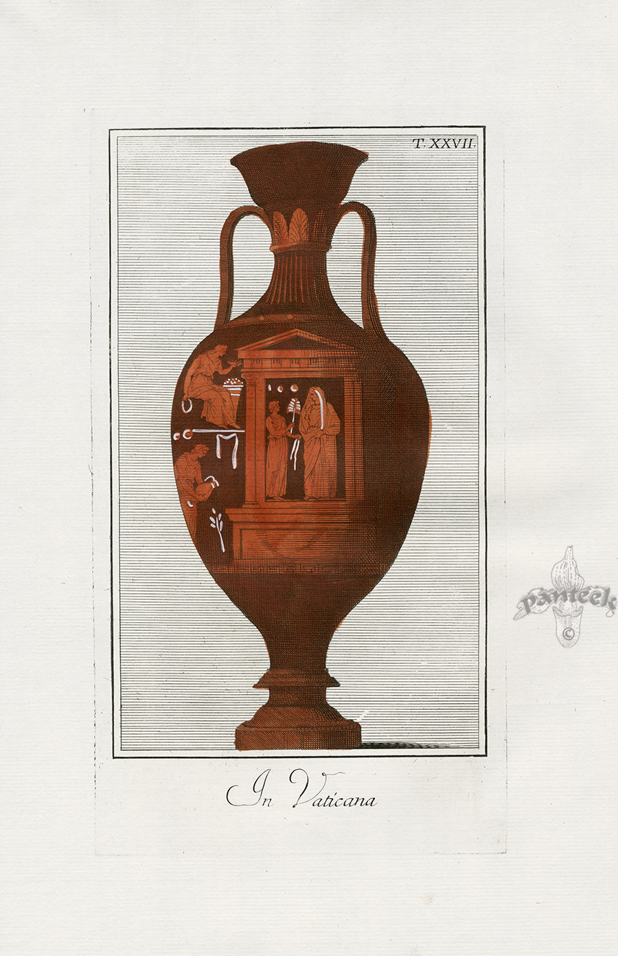 Passeri Antique Print 1775 Vases Vatican, Offering