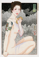 Paul Binnie Woodblock Edo Sumi HyaKushoku-Harunobu's Bathtub - Panteek Antique Prints