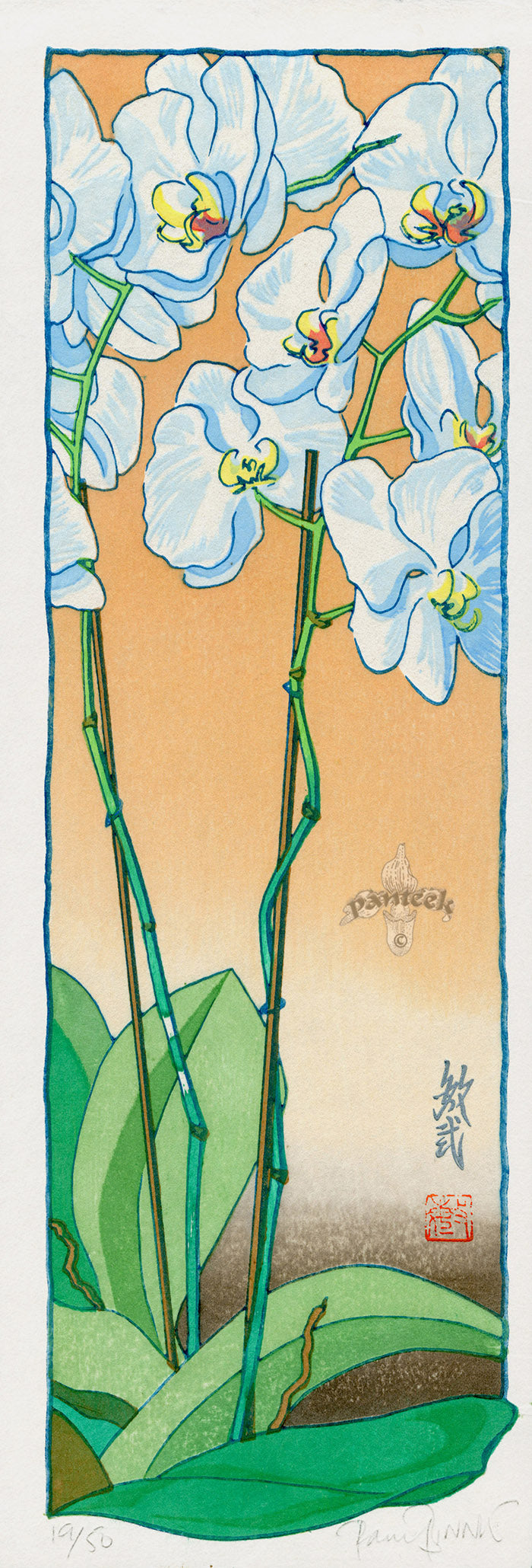 Paul Binnie Woodblock Orchids-Morning