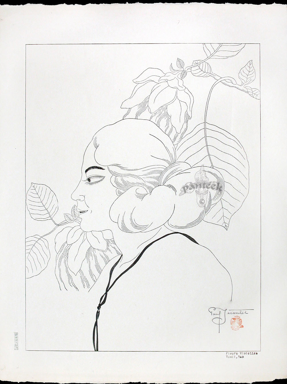 Paul Jacoulet Fleur Violettes, Tomil, Yap