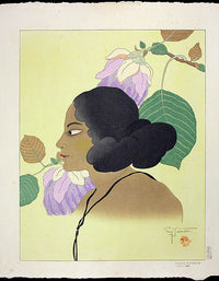 Paul Jacoulet Fleur Violettes, Tomil, Yap - Panteek Antique Prints