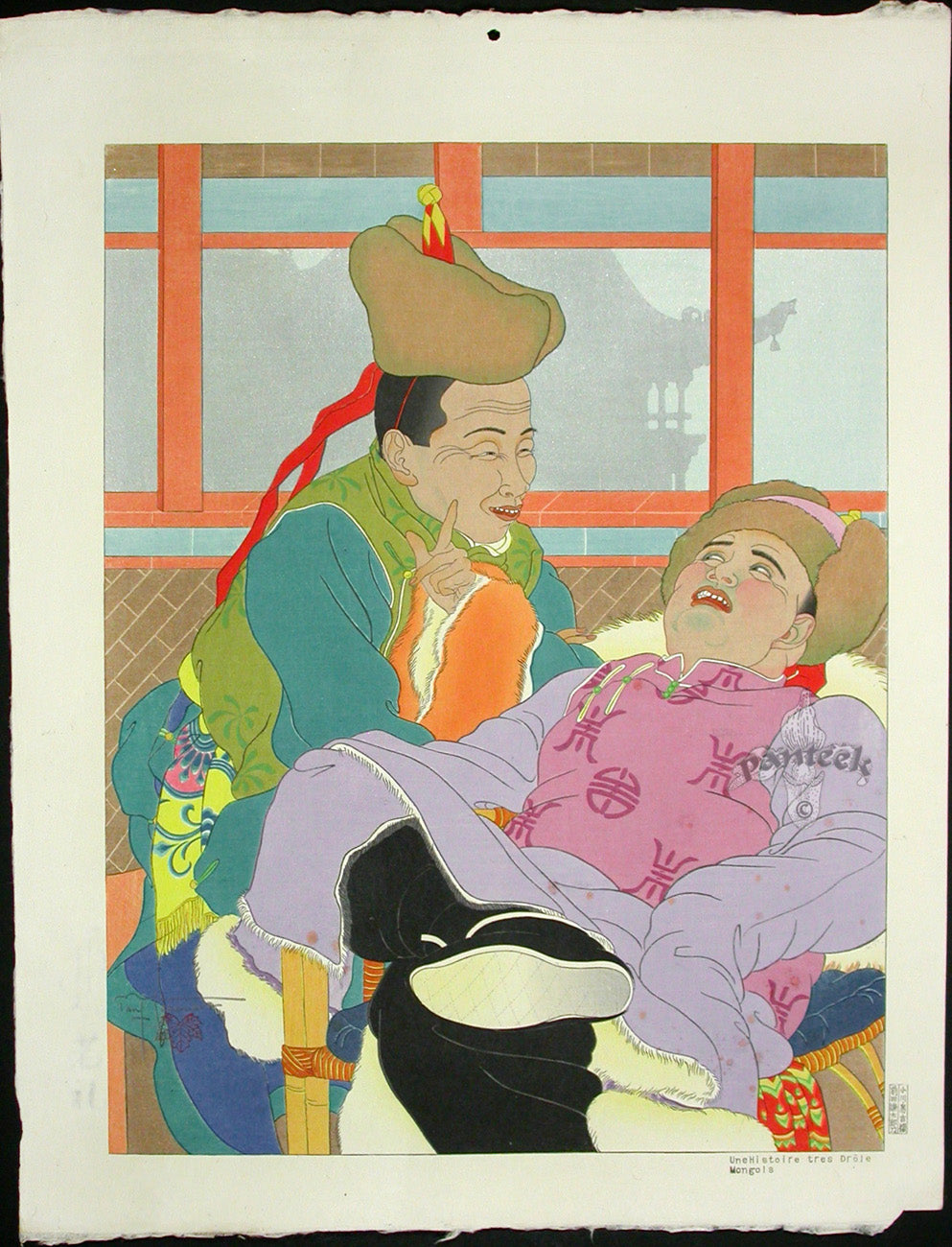 Paul Jacoulet  Une Histoire tres Drole, Mongols