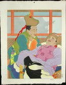 Paul Jacoulet  Une Histoire tres Drole, Mongols - Panteek Antique Prints