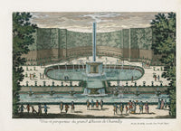 Perelle Original Architectural Engraving France Bassin de Chantilly - Panteek Antique Prints