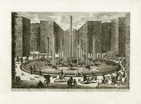 Perelle Original Architectural Engraving France Bassin de Flore - Panteek Antique Prints