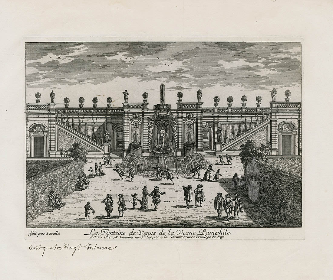 Perelle Original Architectural Engraving France Fonteine des Venus