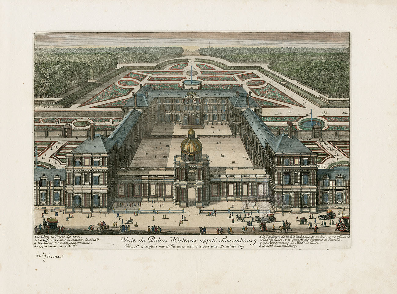 Perelle Original Architectural Engraving France Luxembourg Palis