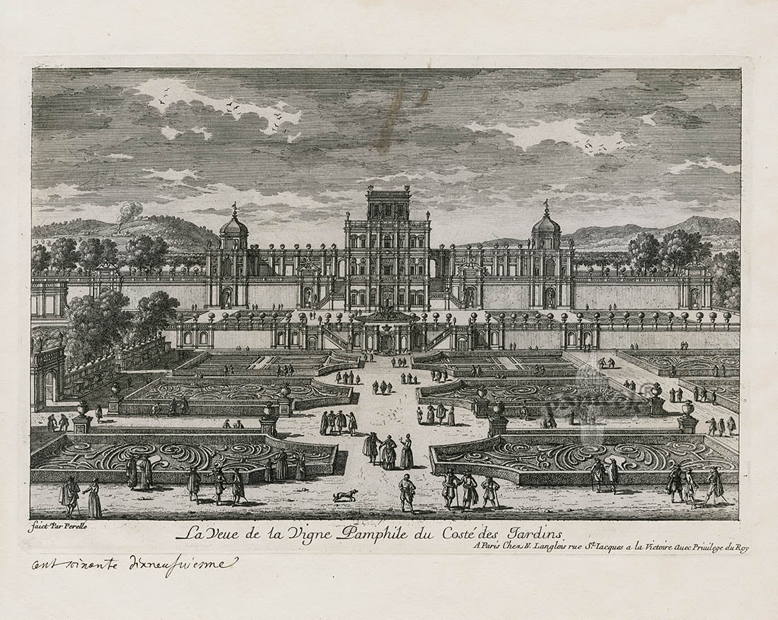 Perelle Original Architectural Engraving France Pamphile Jardins
