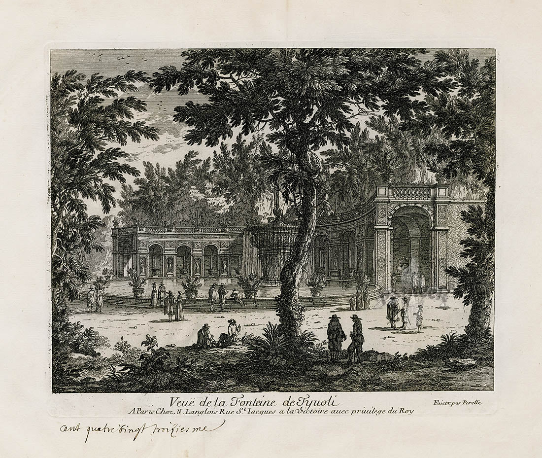 Perelle Original Architectural Engraving France Tivoli Fountain
