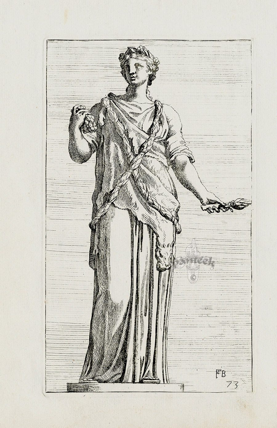 Perrier Antique Etching 1638 Bacchae