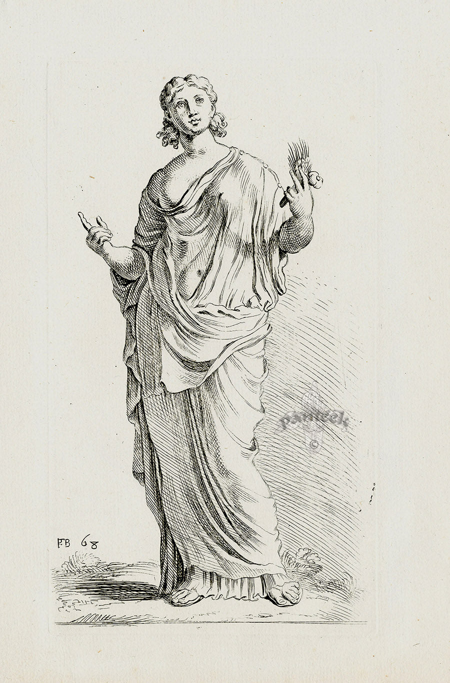 Perrier Antique Etching 1638 Ceres 24