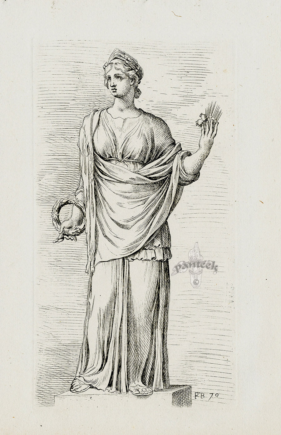 Perrier Antique Etching 1638 Ceres