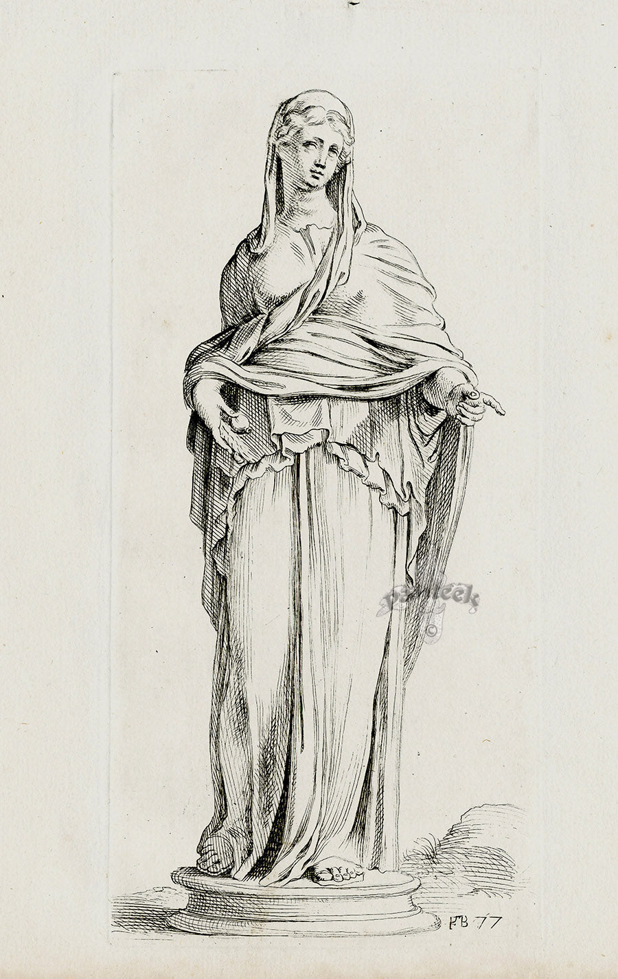 Perrier Antique Etching 1638 Ceres 4